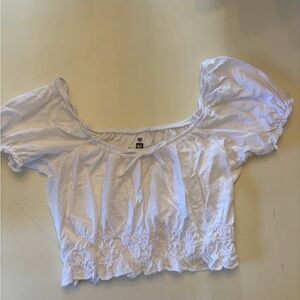Me to We White Puff Sleeve Crop Top Size M